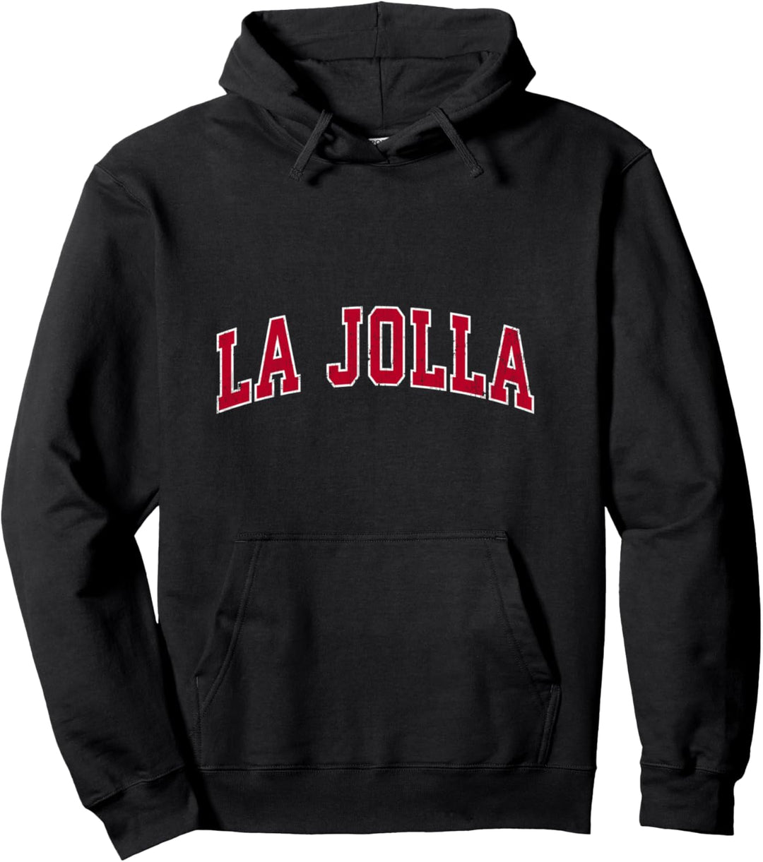 La Jolla California CA Vintage Sports Design Red Pullover Hoodie
