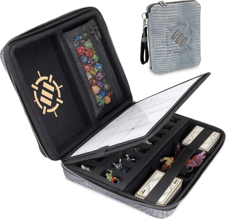 ENHANCE RPG-Organizer-Etui, Sammleredition – DND-Ordner mit integriertem Charakterbogenhalter, Würfe