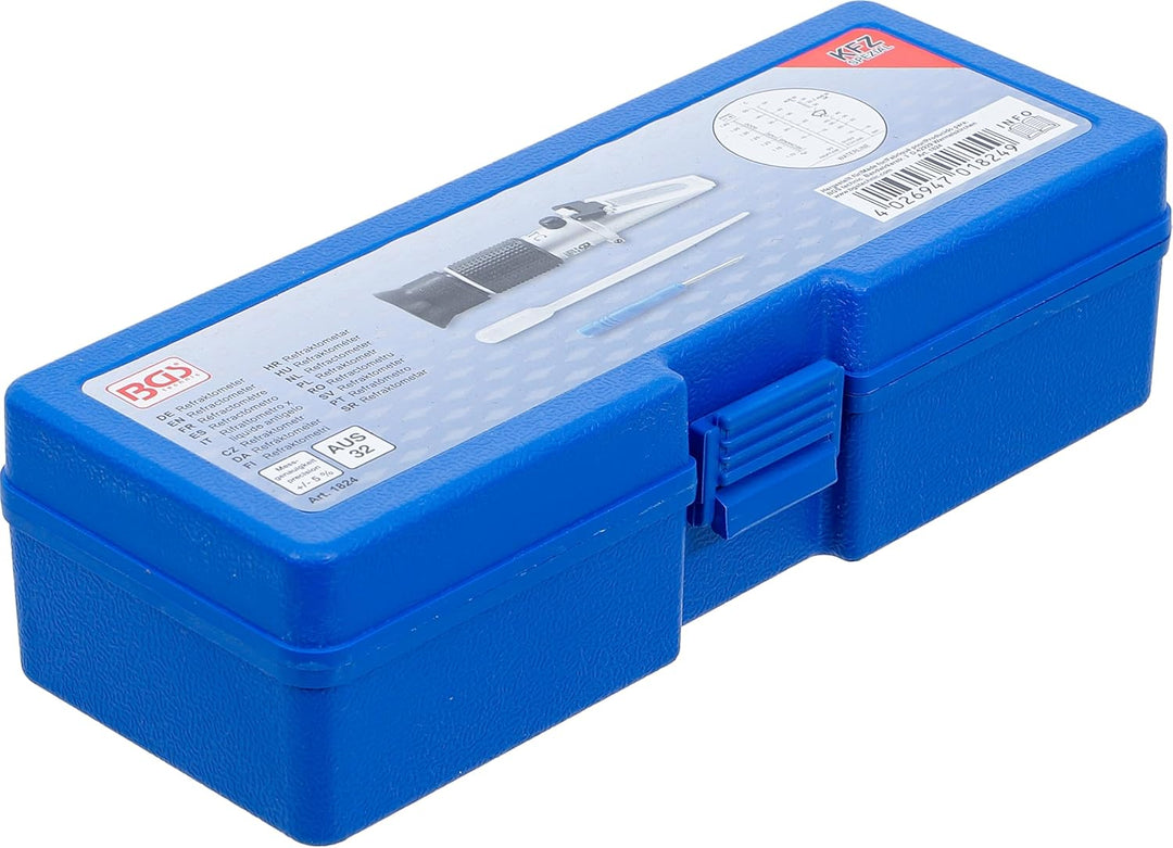 BGS 1824 | Refraktometer | 4-tlg. | Prüfer für Frostschutz, Kühlwasser, AdBlue, Refraktometer