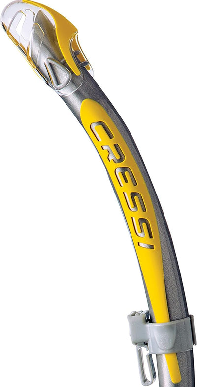 Cressi Unisex-Adult Corfu Snorkel Schnorchel Einheitsgrösse Transparent/Silber/Gelb, Einheitsgrösse