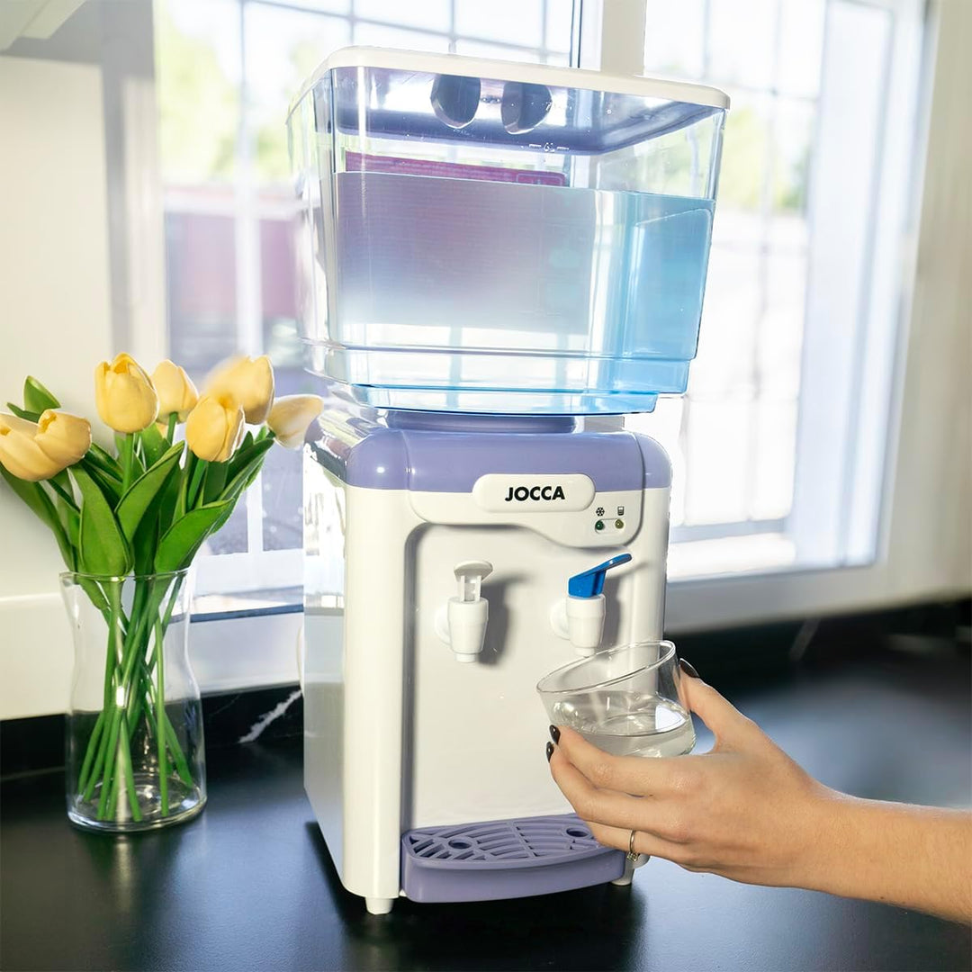 Jocca 1102 Wasserspender mit Tank, Weiss und Lila, 23x23x47,5 cm Blanco Y