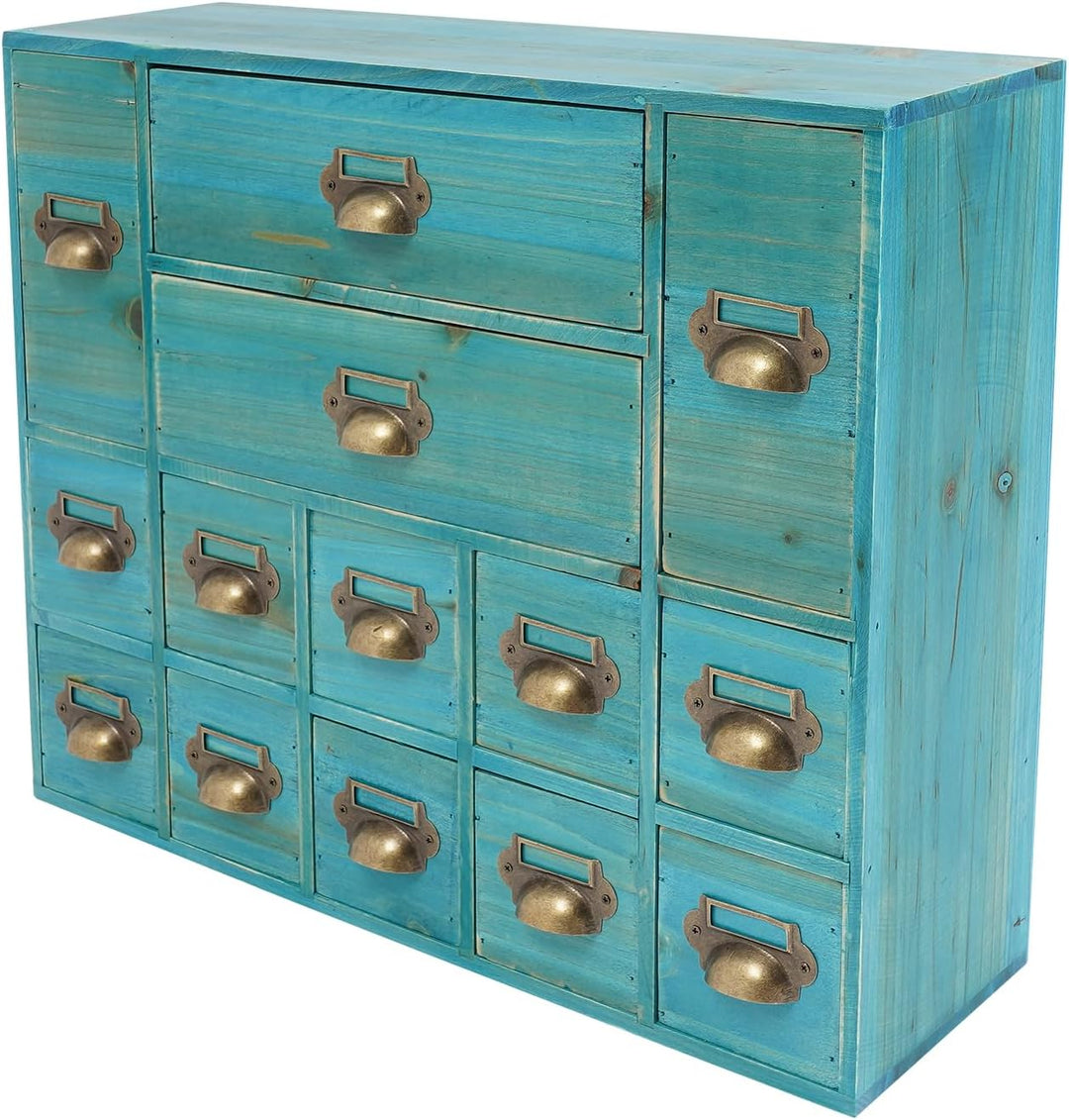 Mini Kommode mit 14 Schubladen, Vintage Aufbewahrungsschrank - Schrank Schubladenschrank Holz Klein