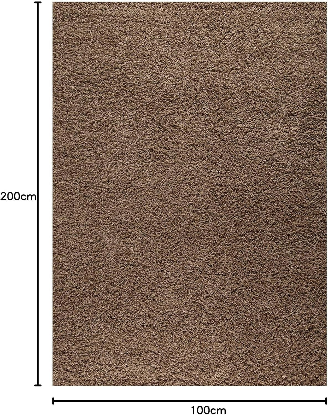 VIMODA Prime Shaggy Teppich Hochflor Langflor Teppiche Modern Einfarbig Nougat Hellbraun, Masse:100x
