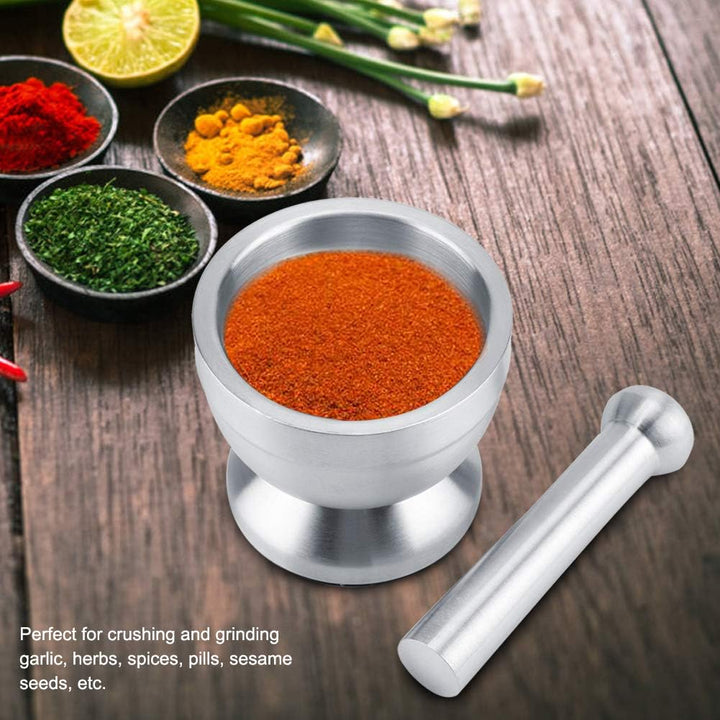 Edelstahl Mörser Stössel Set Knoblauch Kräuter Crushing Mahlen Pestles Komfortable Grip Gewürzmühle