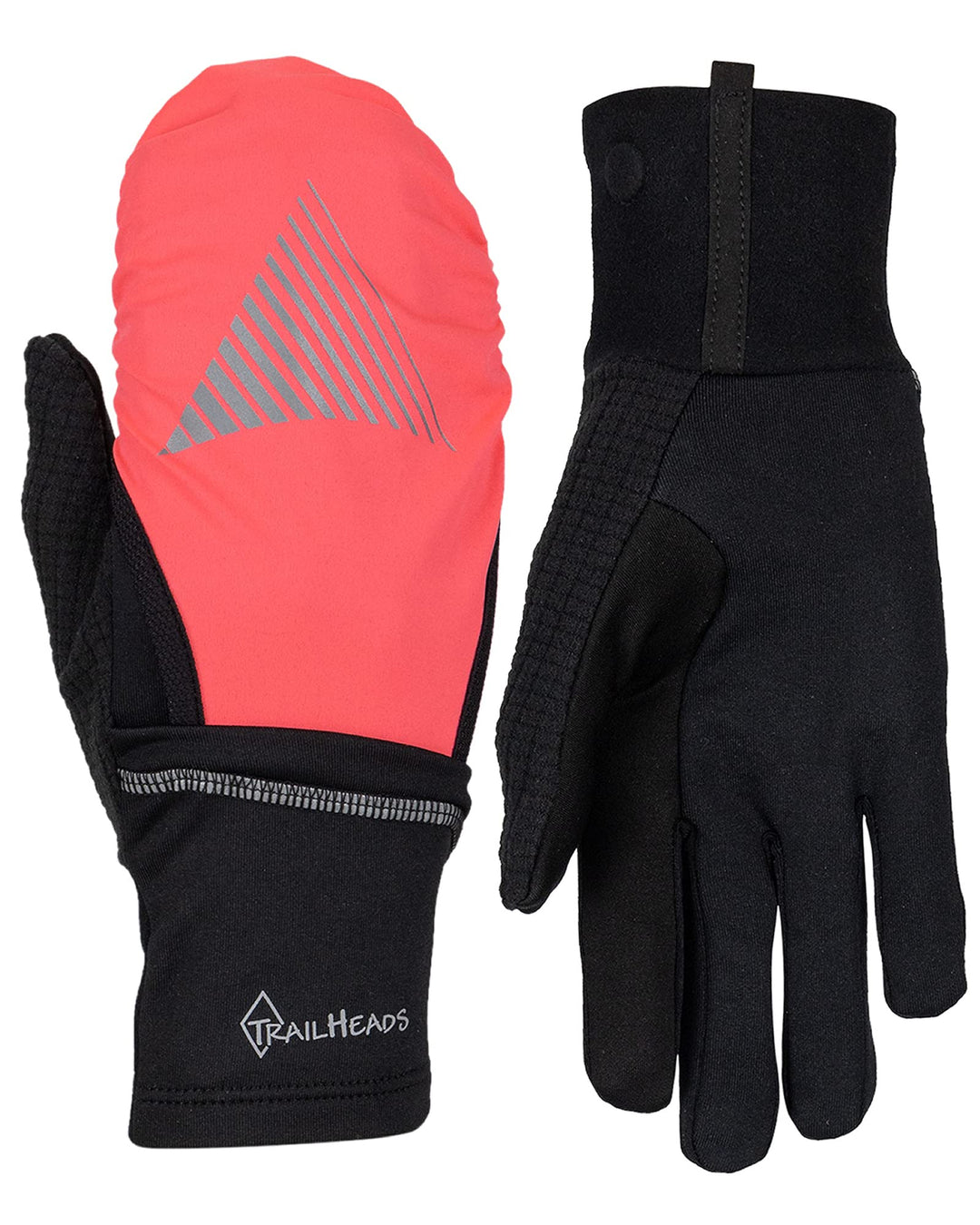 TrailHeads Damen Touchscreen-Handschuhe mit reflektierender wasserdichter Fäustlingschale, wandelbar