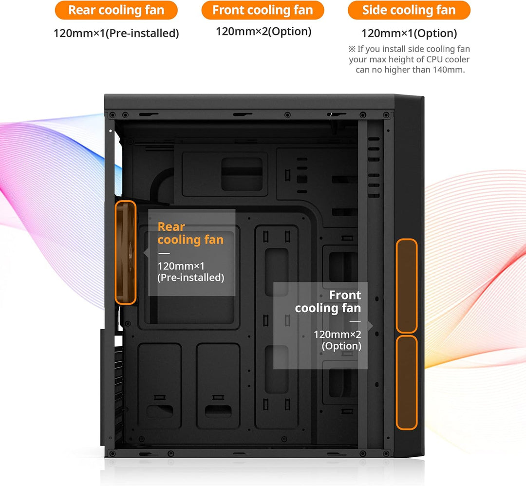 Zalman T6 Midi-Tower ATX Computer Tower, Gut Gelüftet bei Gutem Airflow, PC Full Tower mit Vorinstal