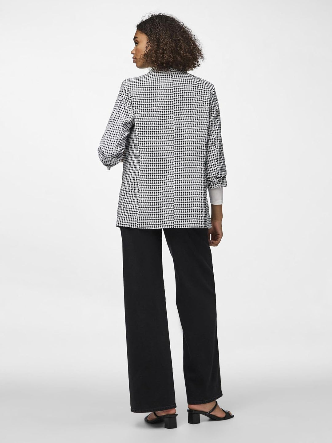 Pieces Damen Pcbosella 3/4 Printed Blazer Noos Bc Blazer XL Black/Aop:houndstooth, XL Black/Aop:houn