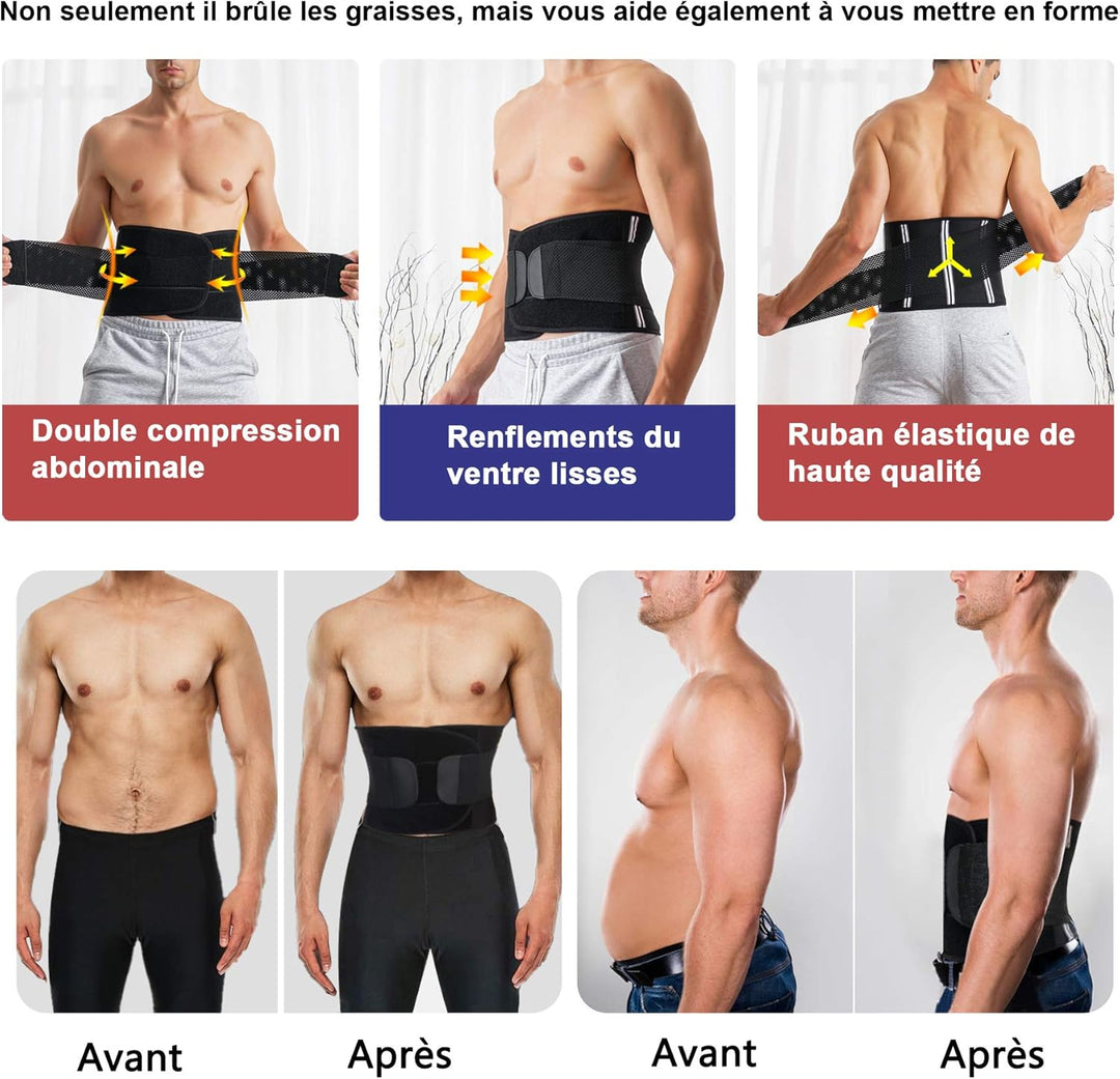 Chumian Schwitzgürtel, Bauchweggürtel, für Herren, Schlankheitsgürtel, flacher Bauch, Neopren, Sport