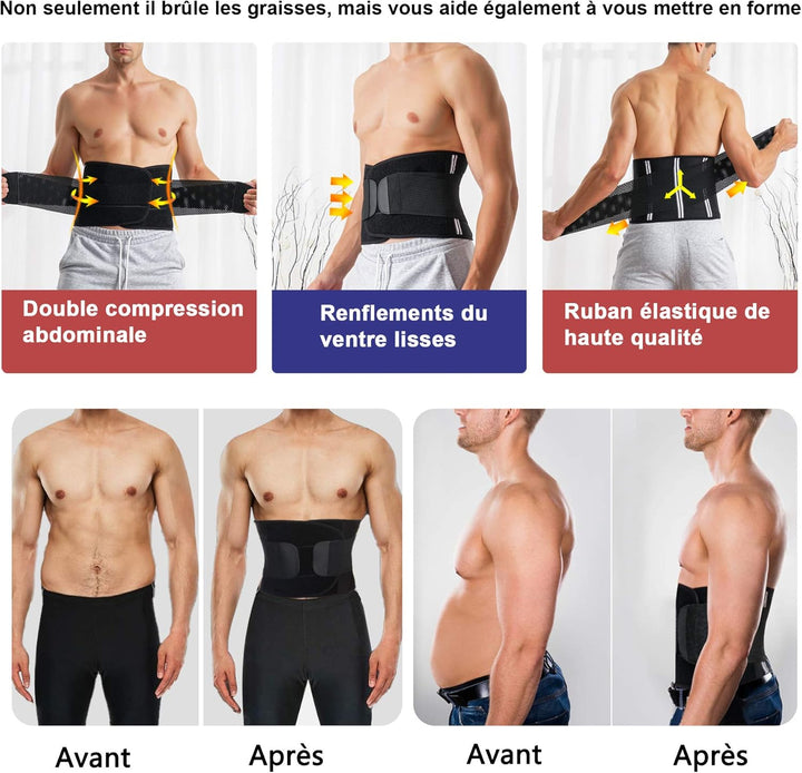 Chumian Schwitzgürtel, Bauchweggürtel, für Herren, Schlankheitsgürtel, flacher Bauch, Neopren, Sport