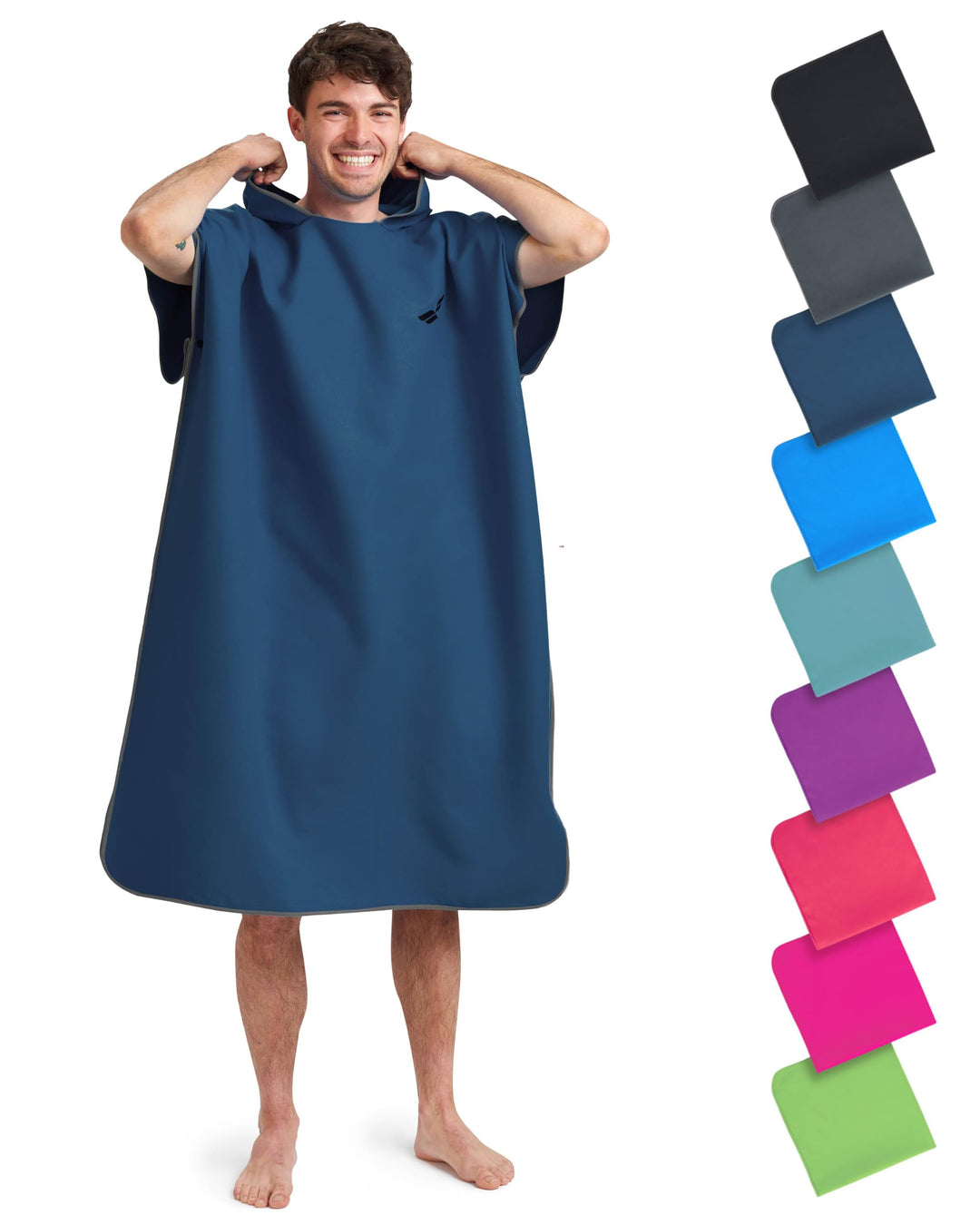 Fit-Flip Badeponcho aus Mikrofaser für Damen und Herren - schnelltrocknend, kompakt und Ultraleicht