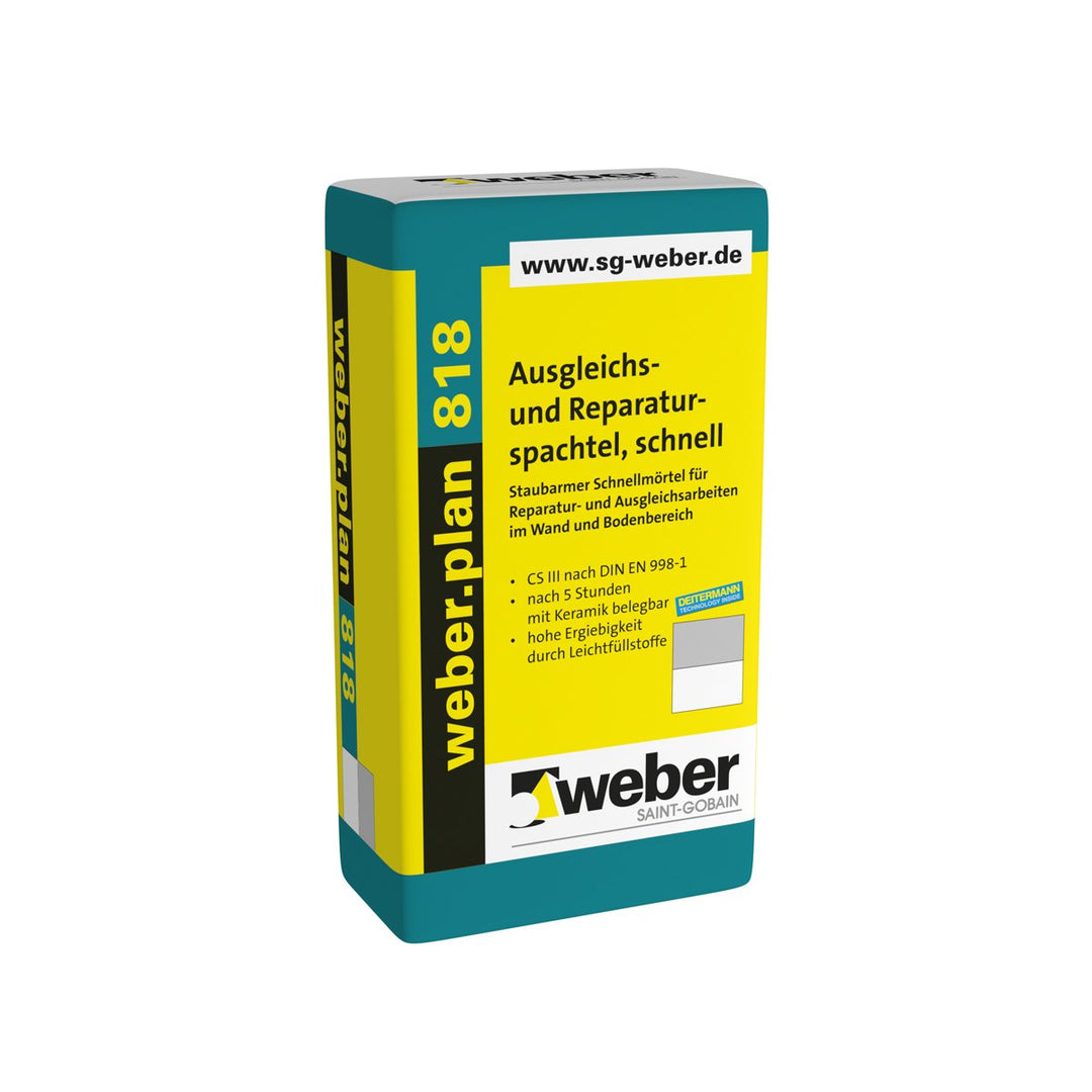weber.plan 818, 20kg - Ausgleichs- und Reparaturspachtel, schnell