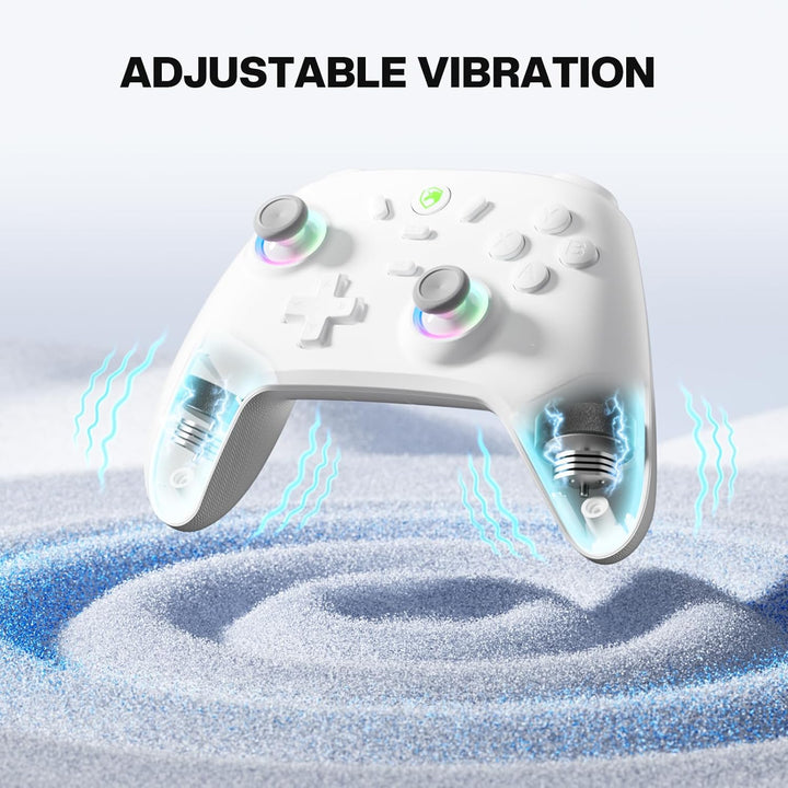 ECHTPower PC Wireless Controller, 1000Hz Gaming-Controller mit RGB/Hall-Joystick/Turbo/Vibration/800