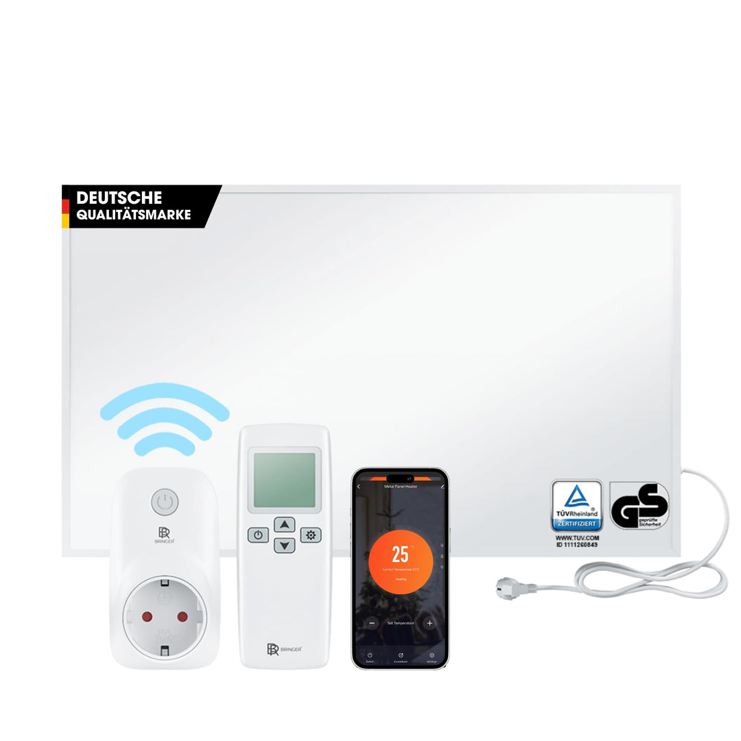 BR Bringer Infrarotheizung 800 Watt - mit Smart Thermostat und Fernbedienung - Infrarot Elektroheizu