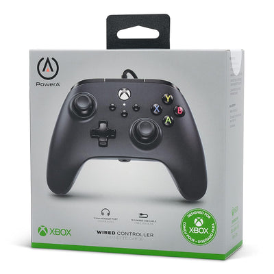 Kabelgebundener PowerA Controller für Xbox Series X|S - Schwarz, Schwarz