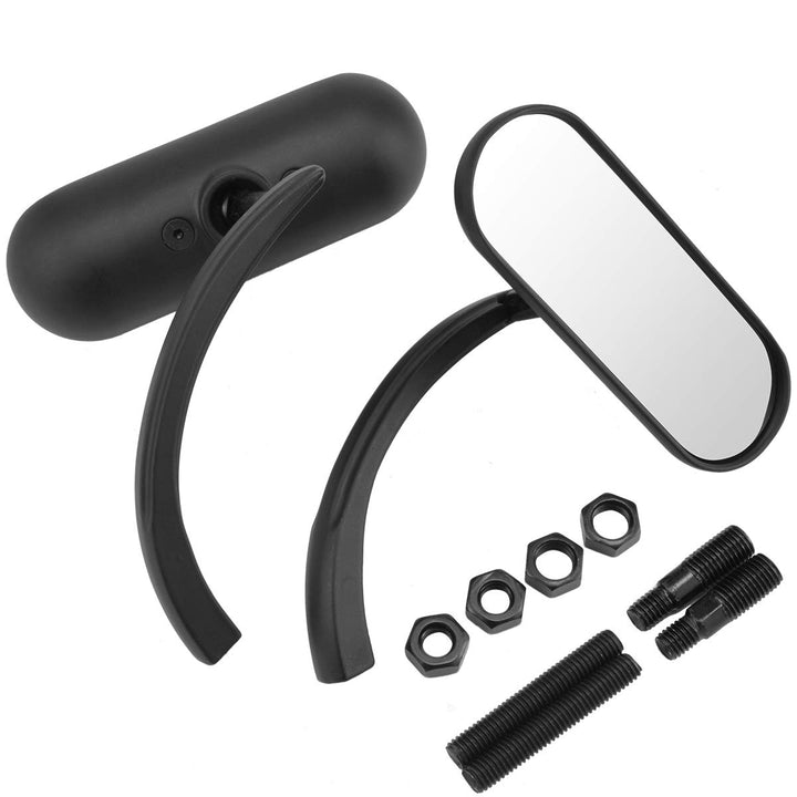 NATGIC 1 Paar Universal Motorrad Rückspiegel Mini Oval Motorrad Endspiegel Einstellbares DIY-Werkzeu