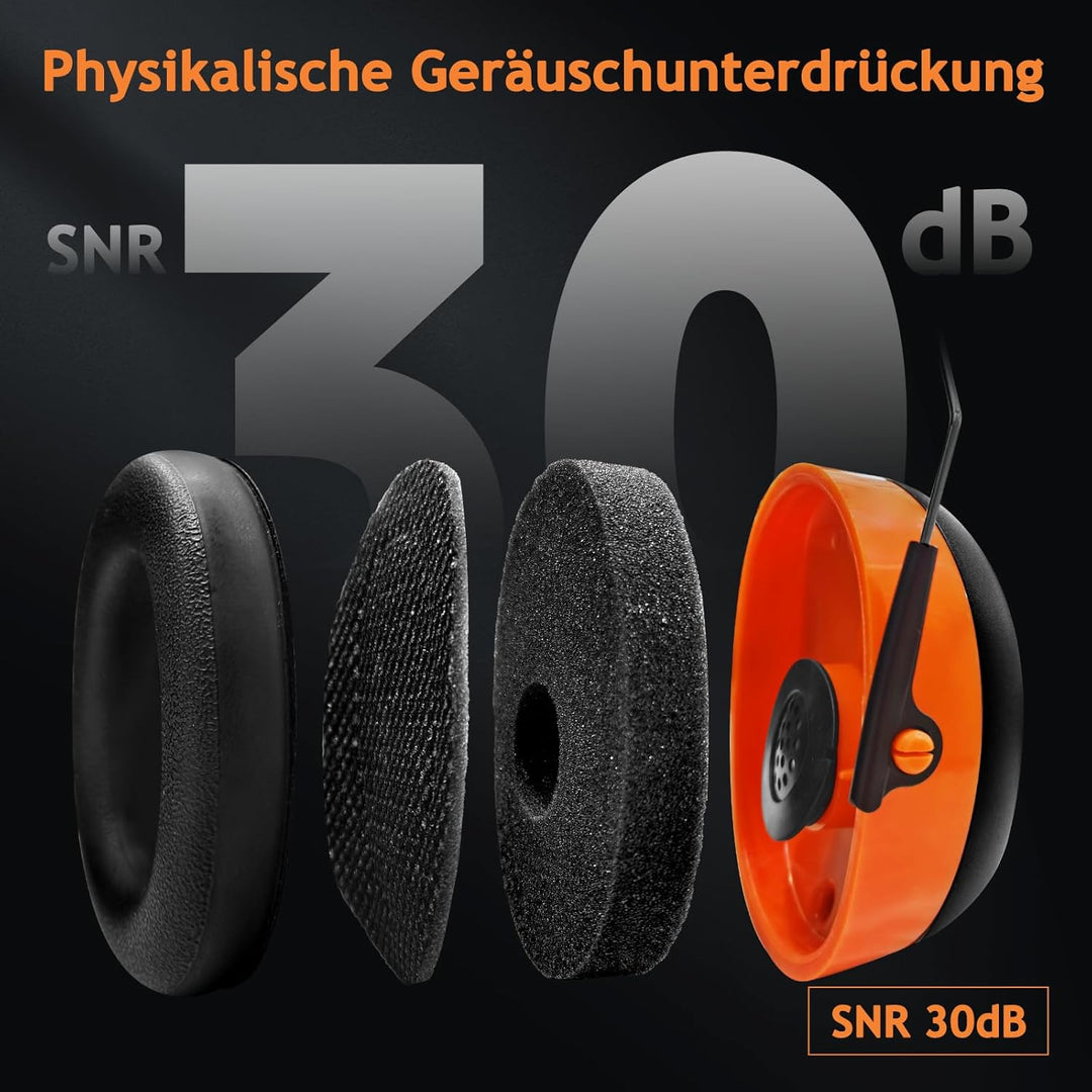 PROHEAR 037 Gehörschutz mit Bluetooth, BT 5.0-Technologie Kopfhörer mit Eingebautem Mikrofon und Lär