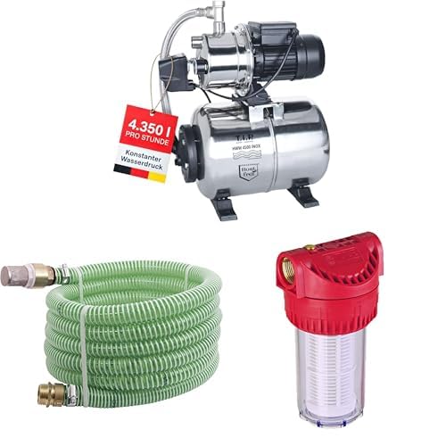 .I.P. Hauswasserwerk HWW 4500 INOX 1200W Leistung I 4350l/h Fördermenge bis 50m Höhe, 5 bar Druck mi