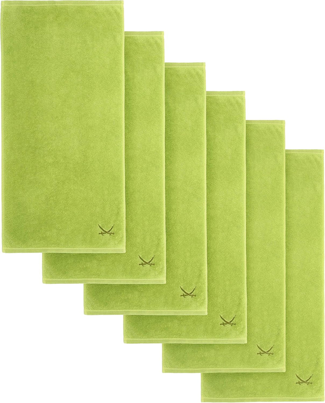 Sansibar Handtuch 6er Set 50x100 cm 100% Baumwolle mit gesticktem Säbel Logo Badtuch Grün 6er Set Gr