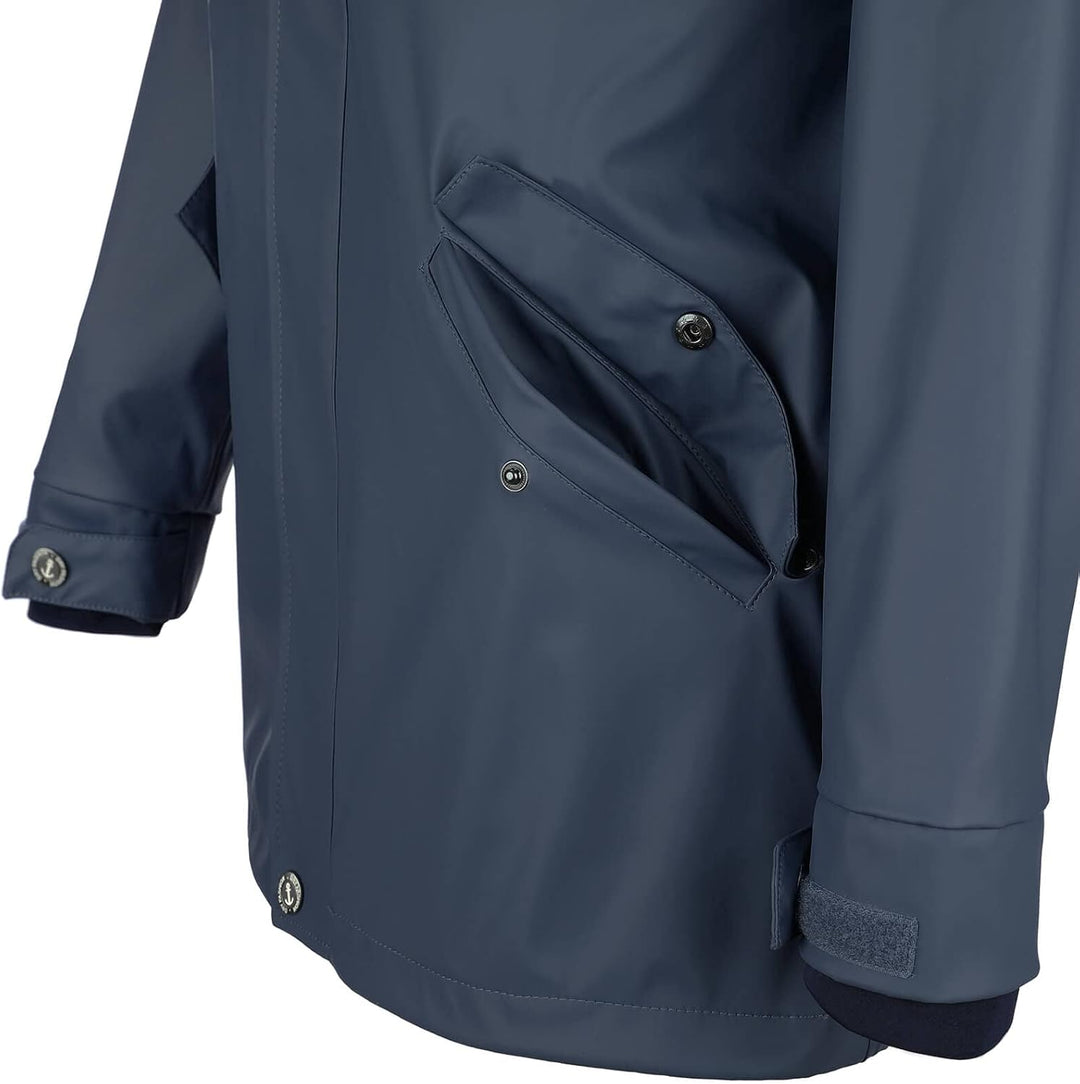 Dry Fashion Herren PU-Parka Lübeck - Regenjacke Herren Wasserdicht Winddicht Reissverschluss Outdoor