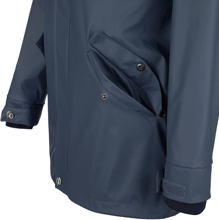 Dry Fashion Herren PU-Parka Lübeck - Regenjacke Herren Wasserdicht Winddicht Reissverschluss Outdoor