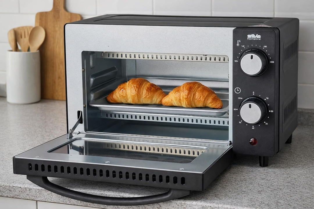 Silva Schneider MB 1000, Minibackofen, 10 L, schwarz, 650 Watt, Temperaturregelung 100-230 °C, Timer