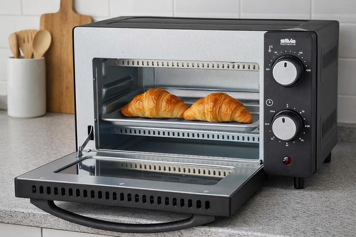 Silva Schneider MB 1000, Minibackofen, 10 L, schwarz, 650 Watt, Temperaturregelung 100-230 °C, Timer