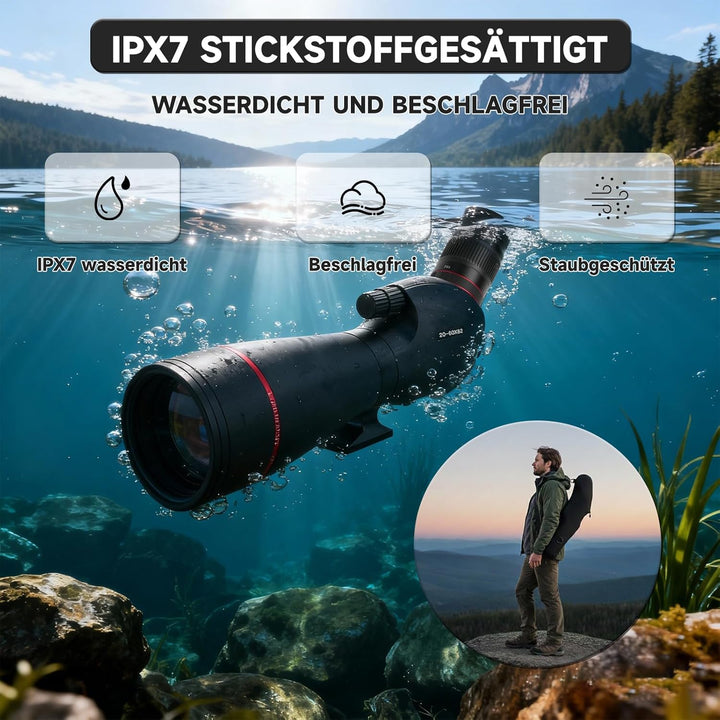 BOSTRON 20-60x82 mm Wasserdicht Spektive für das Zielschiessen,HD Spektive mit FMC BAK4-Prisma und 2