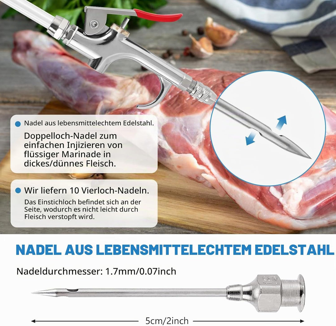 MXBAOHENG Marinierte Spritze Elektrische Kochsalzinjektionspumpe 70W Fleischeinlegemaschine Fleisch