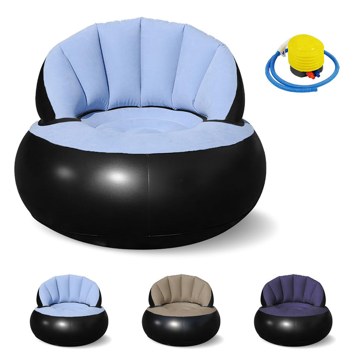 Aufblasbares Sofa, Wasserdichtes Aufblasbarer Sessel, Luftsofa mit Fusspumpe, Aufblasbare Couch mit