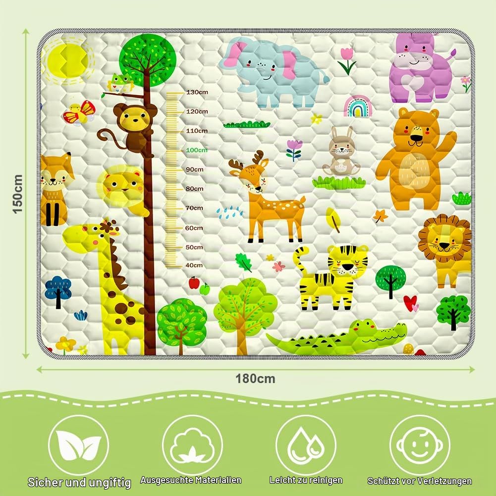 Baby Spielmatte, 150*180cm Baby Krabbelmatte, Baby Faltbare Spielmatte, Krabbeldecke für Baby, Klein