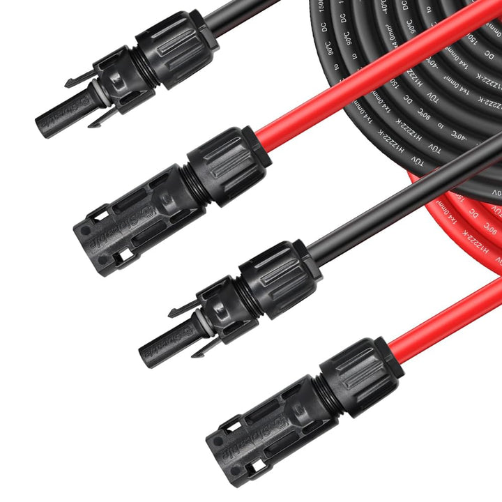 Slocable Solarkabel Verlängerung 15m 10AWG mit IP68 wasserdichtem 1500V PV Stecker, 15m 10awg