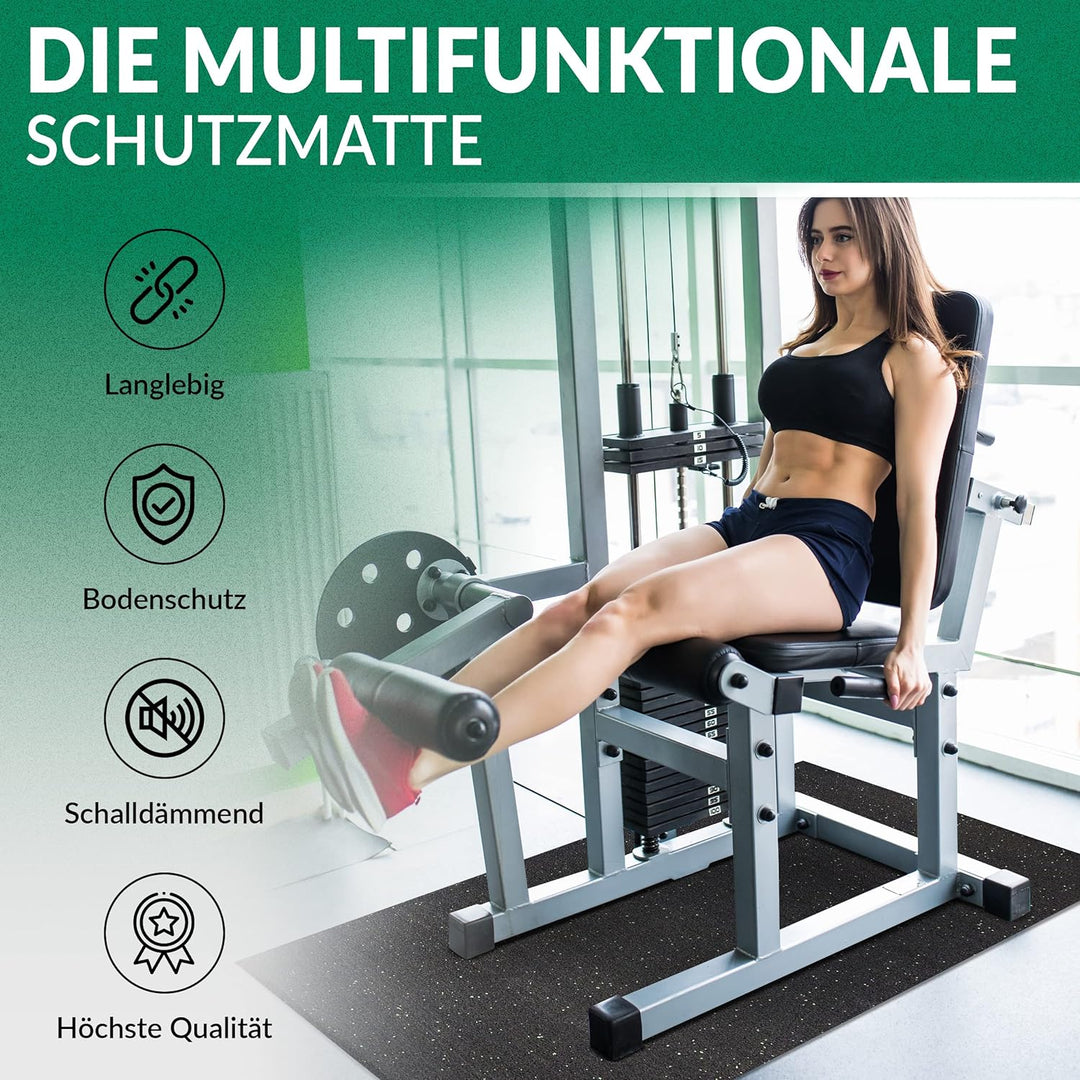 60 cm x 150 cm, 0,6 cm Unterlegmatte für Fitnessgeräte Erhöhte Stabilität Robuster Fussbodenschutz R