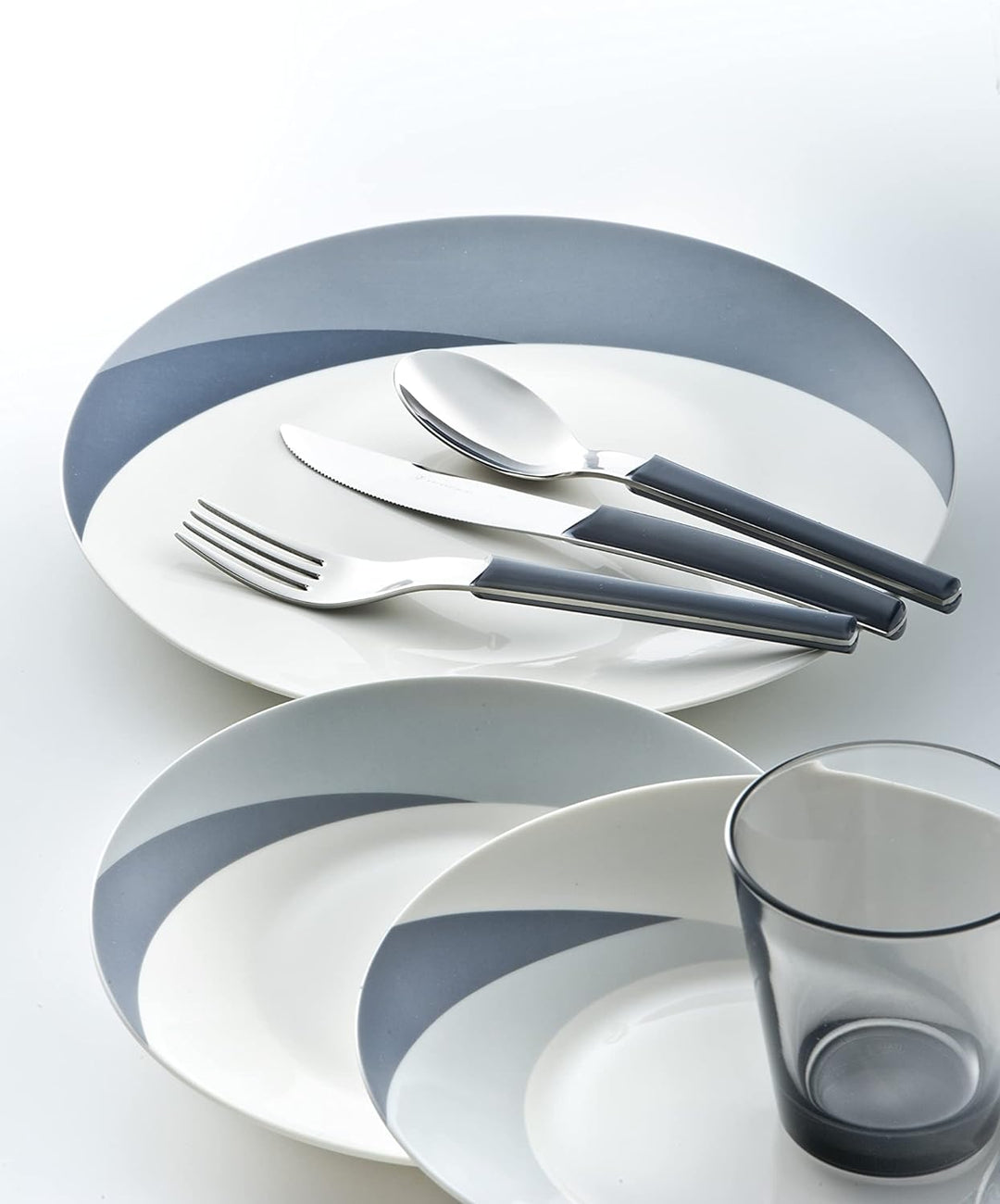 Eme Posaterie Loto Grigio 432 Tafelbesteck aus Edelstahl 18/10, für 6 Personen, 24-teilig