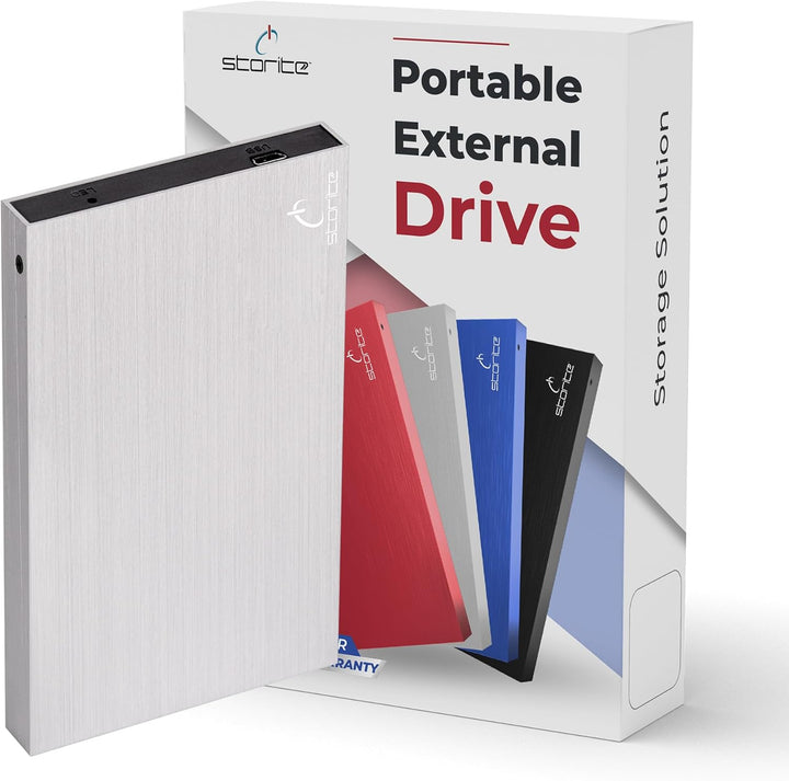 Storite 2,5 Zoll Ultra Slim tragbare Externe Festplatte USB 2.0 mit 1 TB Speichererweiterung HDD Bac