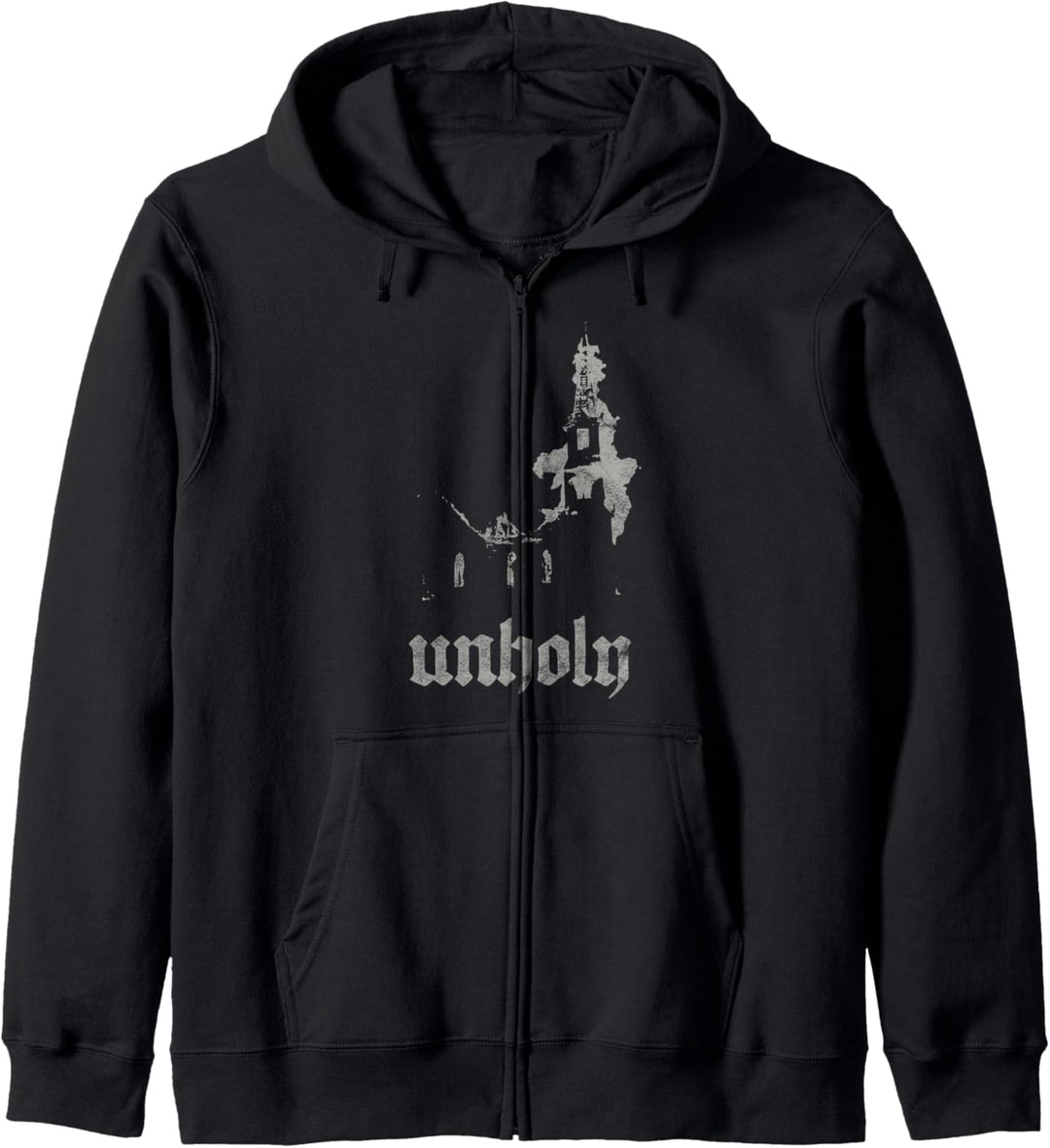 Unholy Burning Church Okkulter Metal Atheist Satan 666 Unholy Kapuzenjacke