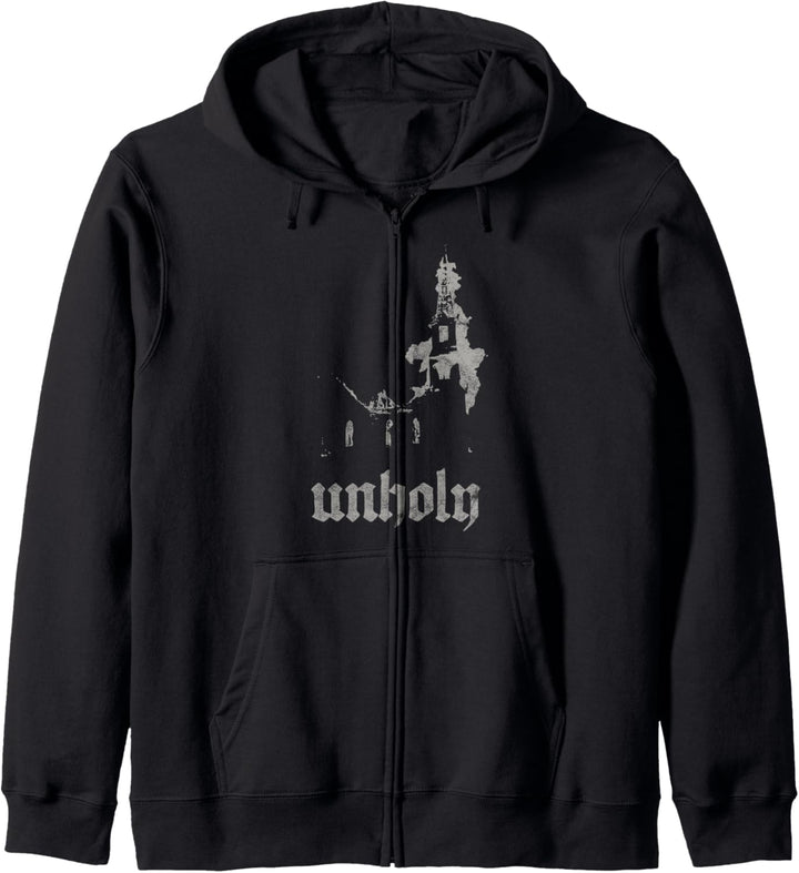 Unholy Burning Church Okkulter Metal Atheist Satan 666 Unholy Kapuzenjacke
