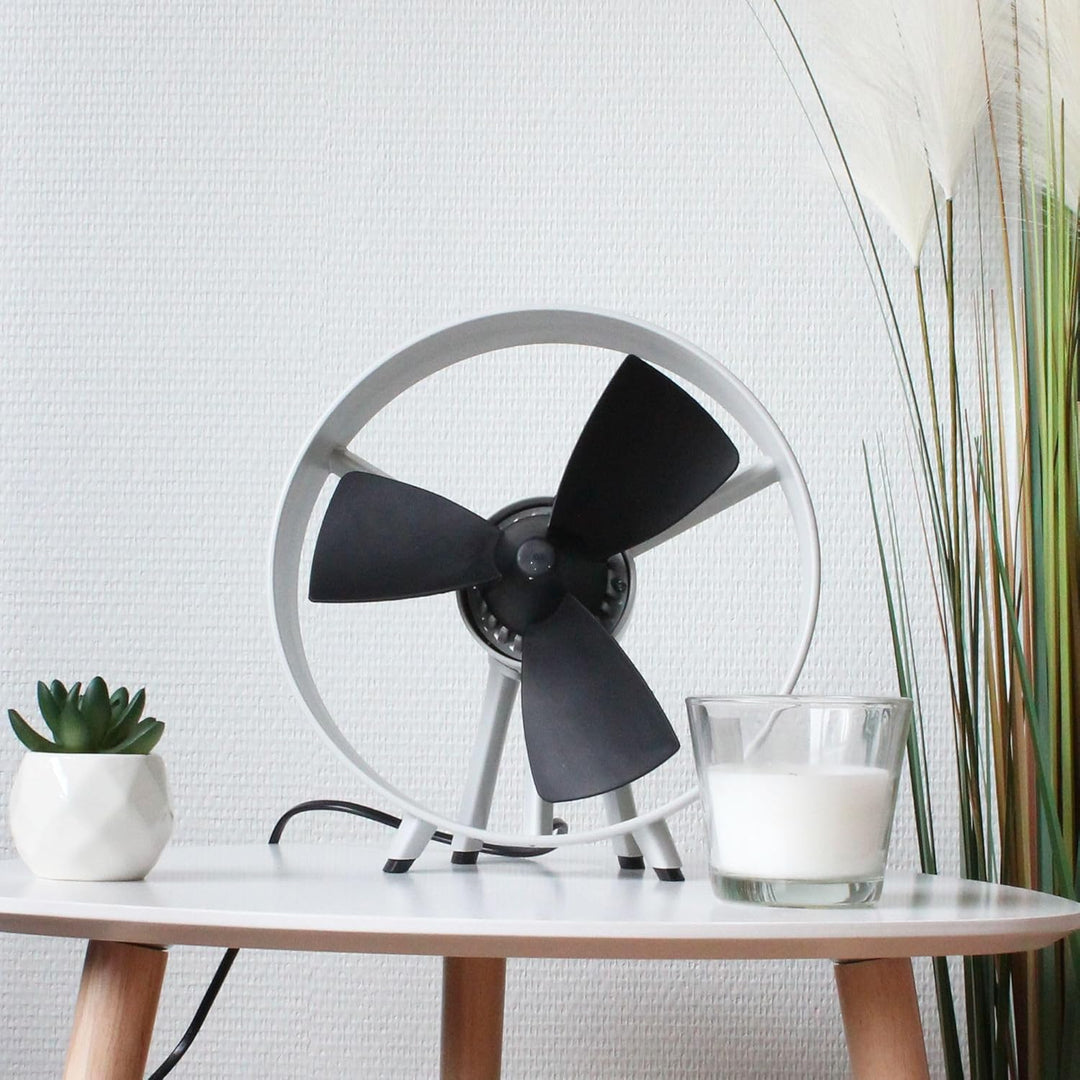 Ventilator für den Schreibtisch, Safe Blade zum Aufstellen, 3 Flügel aus weichem Gummi, Smart-Motor,