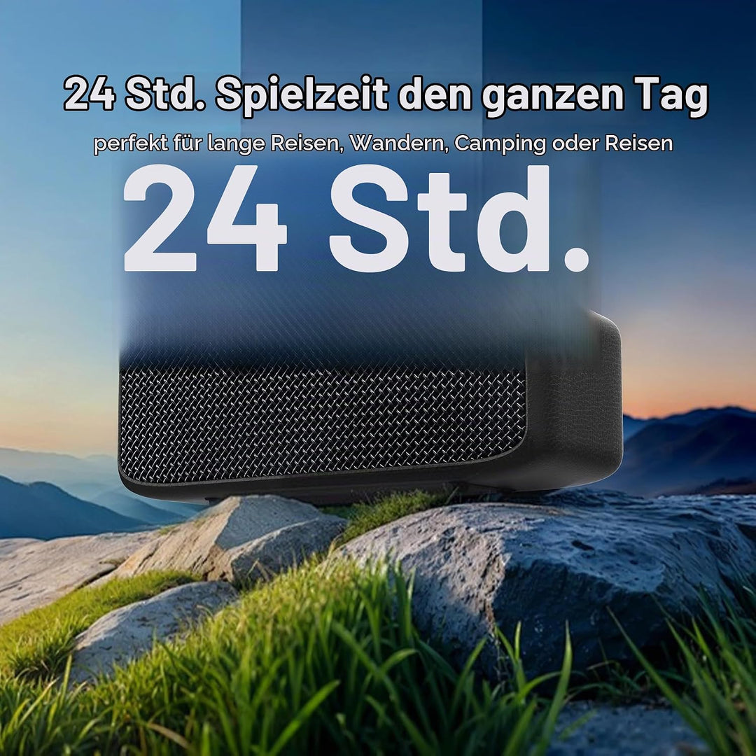NOBIS 20W Tragbarer Lautsprecher Bluetooth, IP68 Wasserdicht, Bis Zu 24H Wiedergabezeit, TWS-Pairing