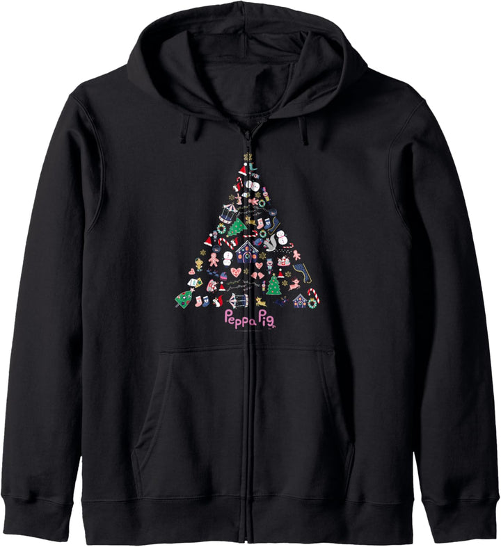 Peppa Pig Christmas Tree Collage Kapuzenjacke