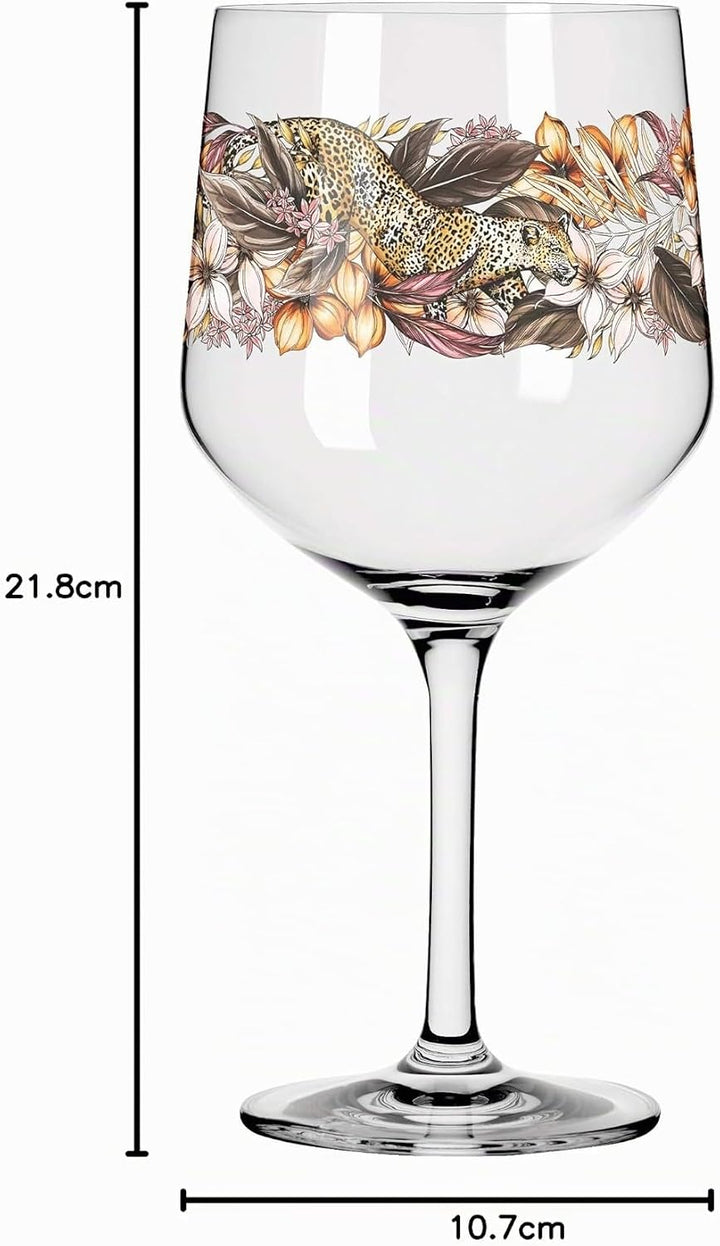 Ritzenhoff 3691002 Gin-Glas 700 ml - Serie Schattenfauna Set Nr. 2 – 2 Stück, Leopard &amp; Eule – Made