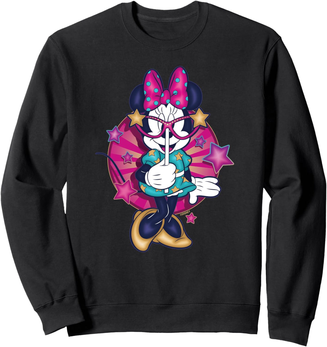 Disney Minnie Mouse Party Mask Mardi Gras Carnival Holiday Sweatshirt