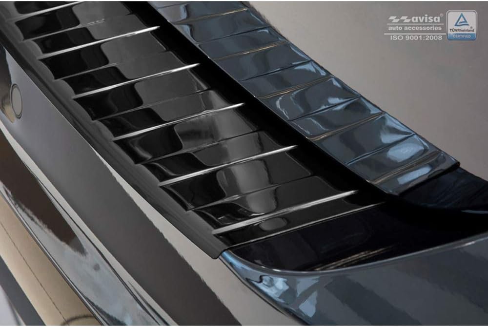 Spiegelschwarz Edelstahl Heckstossstangenschutz kompatibel mit Volkswagen Touran III 2015- inkl. R-L