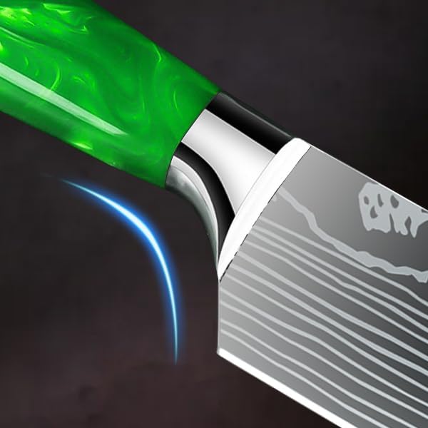KEPEAK Messerset 8 - tlg Küchenmesser Set aus Hochwertigem Carbon Edelstahl, Ultra Scharf mit Brotme
