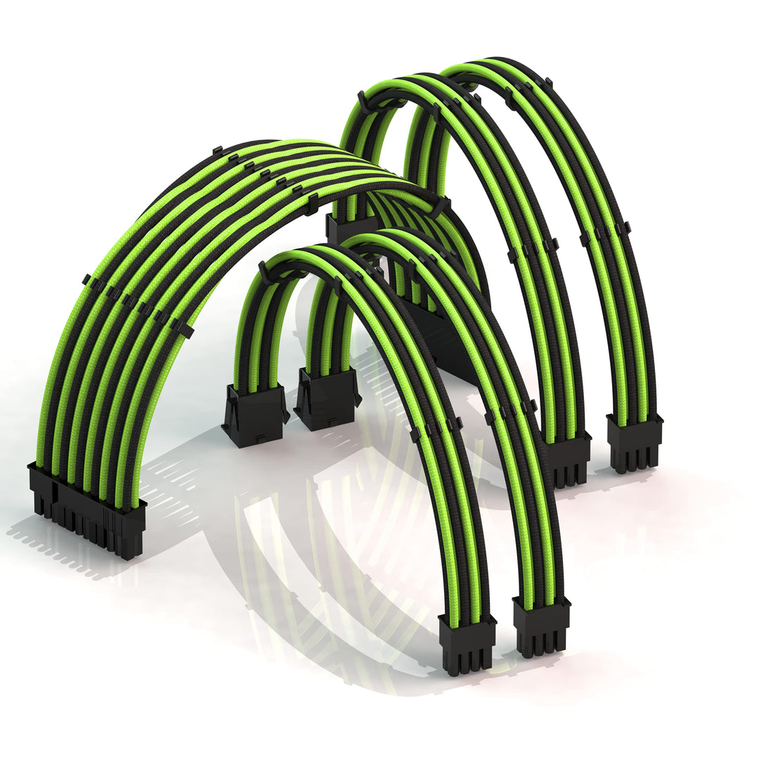 LINKUP - AVA 30cm PSU Kabelverlängerung Ummantelt GPU Nach Mass PC Stromversorgung mit Kamm-Kit┃1x 2