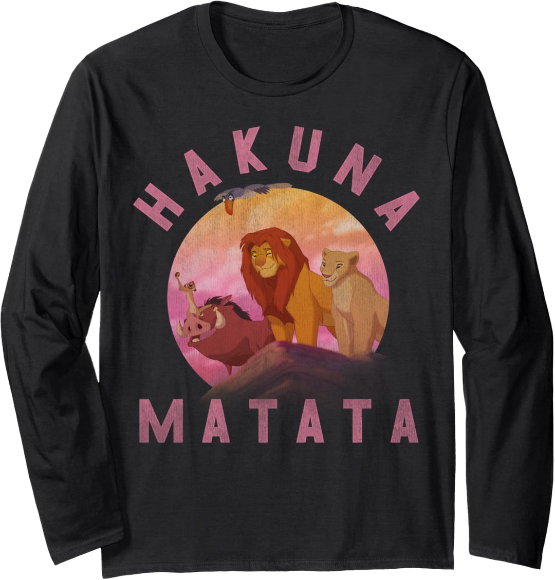 Disney Lion King Hakuna Matata Pride Rock Group Portrait Langarmshirt
