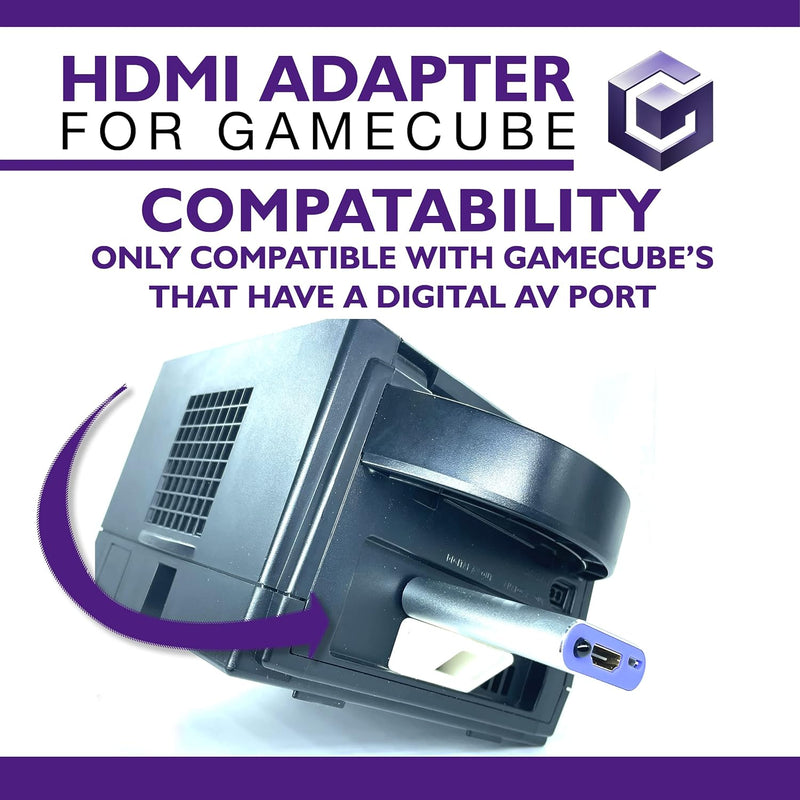 Gamecube HDMI Adapter für Original Nintendo Gamecube mit GCVideo Software - Unterstützt 2-Fach Zeile