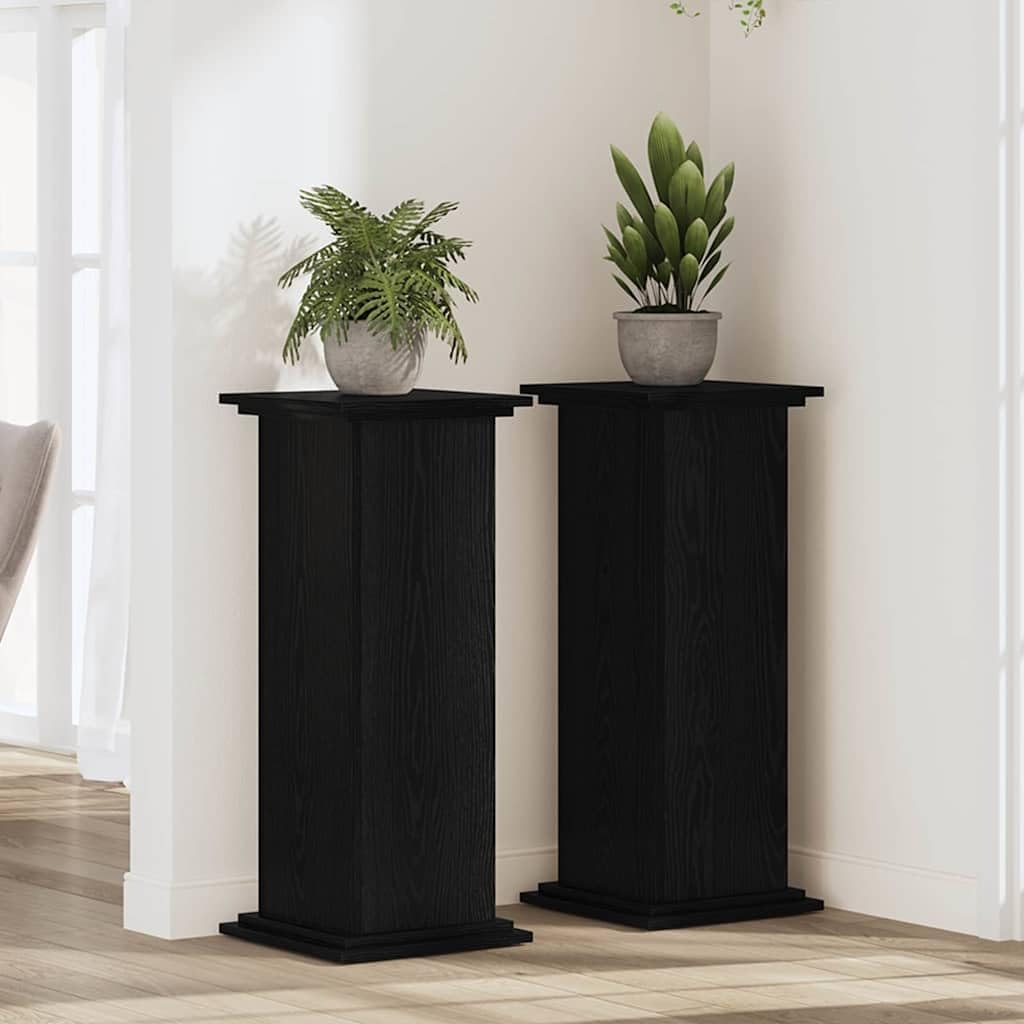 vidaXL Pflanzenständer Schwarz Eichen-Optik 33 x 33 x 80 cm, Schwarz Eichen-Optik 33 x 33 x 80 cm