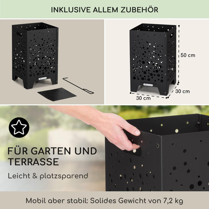 Blumfeldt Feuerschalen für den Garten, Robuste Stahl-Feuertonne, Feuerkorb für den Garten, Terrasse