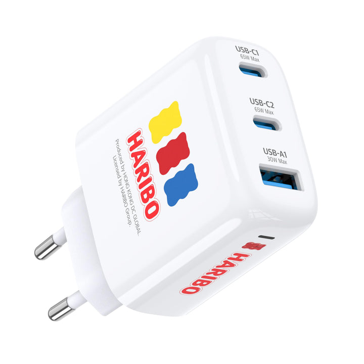 HARIBO USB C Ladegerät 65W 3-Port GaN Schnellladegerät PD/PPS Kompaktes USB-C Netzteil für MacBook P