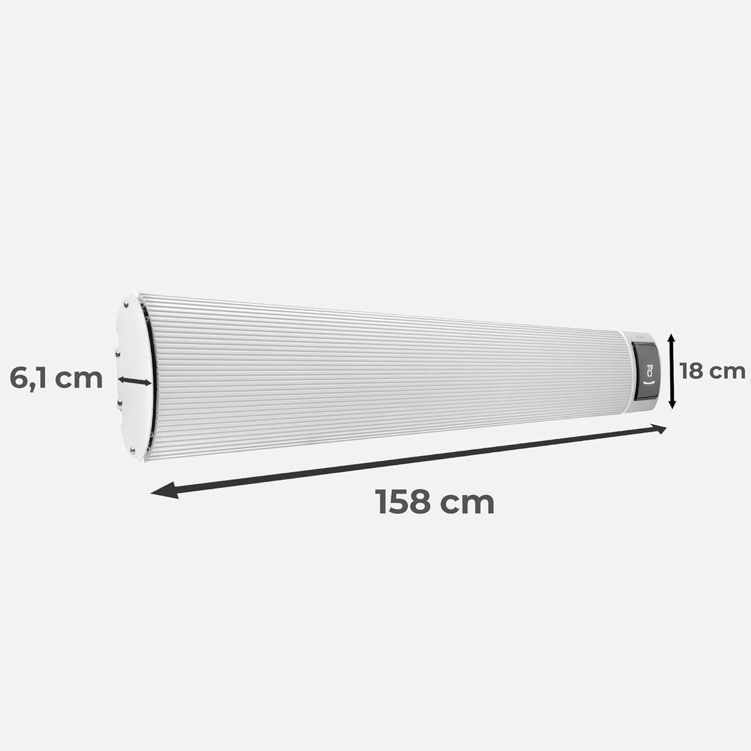 KLAMER Infrarotheizung 2600 W – WLAN Heizstrahler mit App- & Timer, Decken- & Wandmontage, Fenster-o